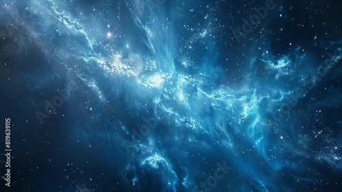 A blue and black space filled with stars photo
