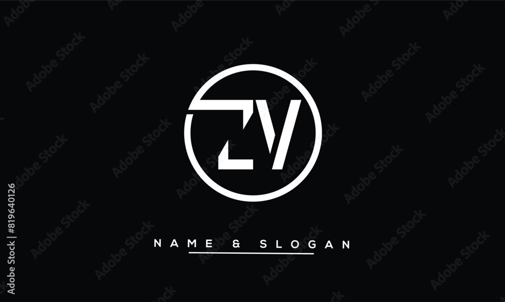 Fototapeta premium ZV, VZ, Z, V Abstract Letters Logo Monogram