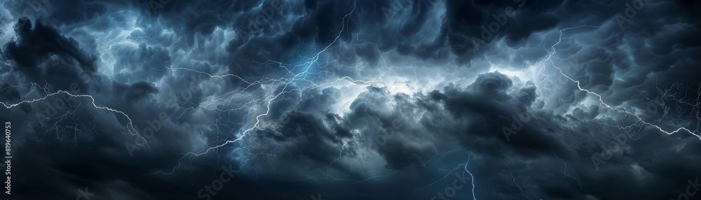 The dark clouds roared with thunder and flashed with lightning, creating a foreboding atmosphere in the sky. The dark clouds roared with thunder and flashed with lightning, creating a foreboding atmosphere in the sky.