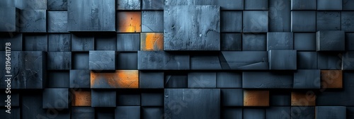 Wall covered in multiple identical squares arranged in a grid pattern photo