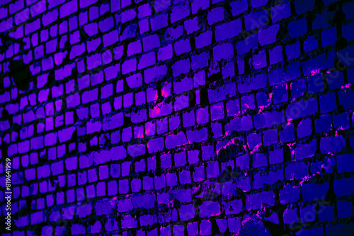 Abstract black brick wall texture for pattern background