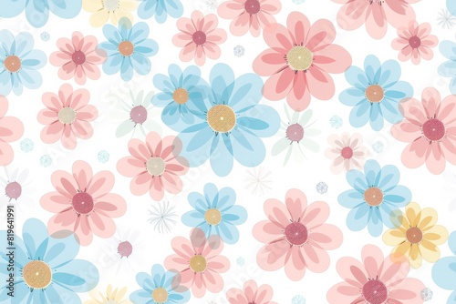 Serene Garden of Pastel Daisies. A Soft  Floral Display in Tranquil Colors.