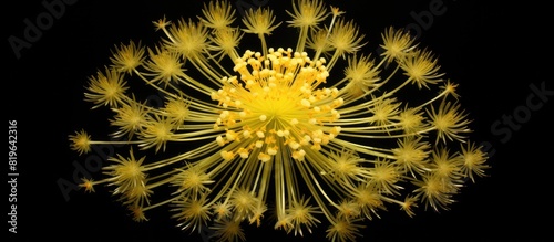 A copy space image showing the Sintrong or Thickhead Flower scientifically known as Crassocephalum crepidioides photo