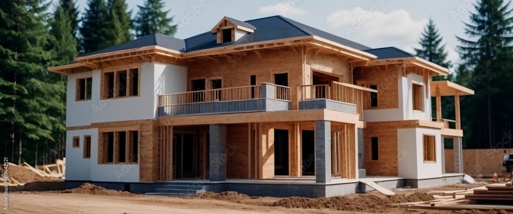 Construction Site New house under construction, showcasing Construction Site New house under construction, showcasing
