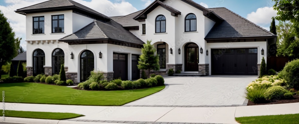 Fototapeta premium Grand Entrance Wide shot of house