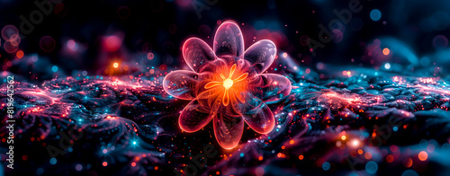 Abstract background with an energy flower. Vital energy, cosmos. photo