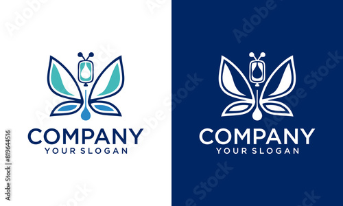 Creative modern concept infusion and butterfly logo design. Butterfly with infusion logo