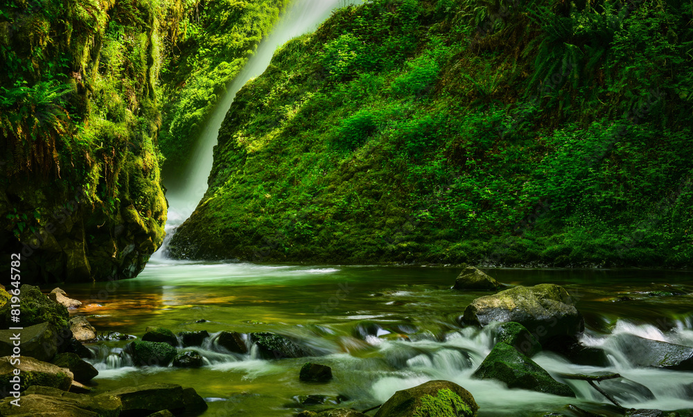 Beautiful waterfalls at Columbia River Gorge. Oregon. USA. Beautiful waterfalls at Columbia River Gorge. Oregon. USA.