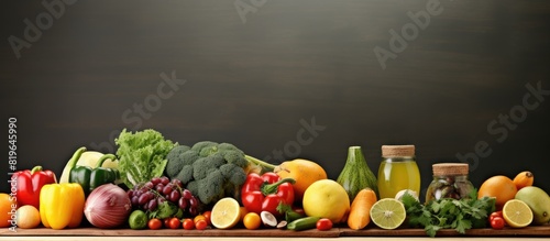 Maintaining a balanced diet with a variety of nutritious foods is essential for promoting good health with a focus on consuming fresh fruits and vegetables. Copy space image