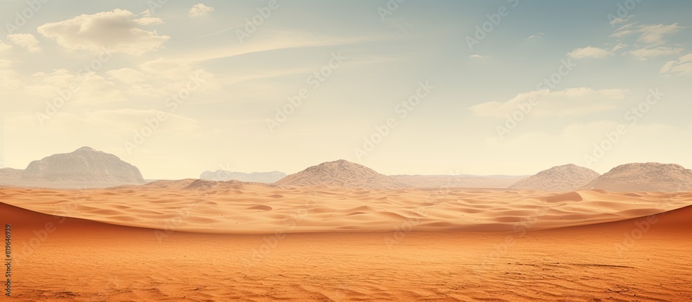 Desolate copy space image of arid desert terrain