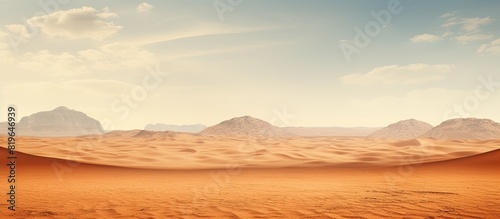 Desolate copy space image of arid desert terrain