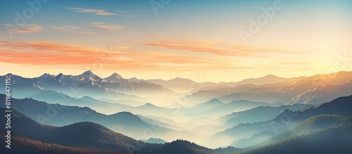 Scenic view of the mountains with a copy space image photo
