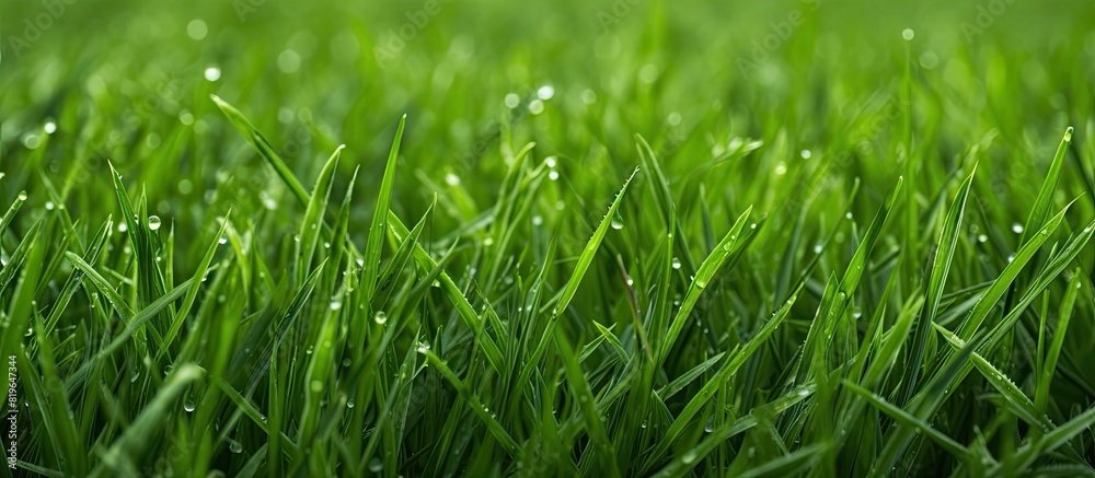 Detailed close up image of fresh lush green grass texture with abundant moisture ideal for a copy space image Detailed close up image of fresh lush green grass texture with abundant moisture ideal for a copy space image