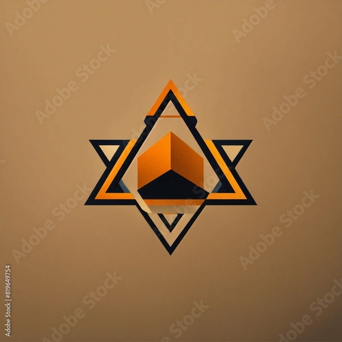 Pyramids background, A geometric minimalistc logo for a construction company based in Canada, the image most be sophisticated photo