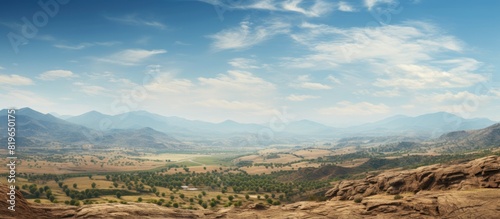 Aitana safari park offers a breathtaking view with hills rocks and a beautiful sky perfect for a copy space image photo