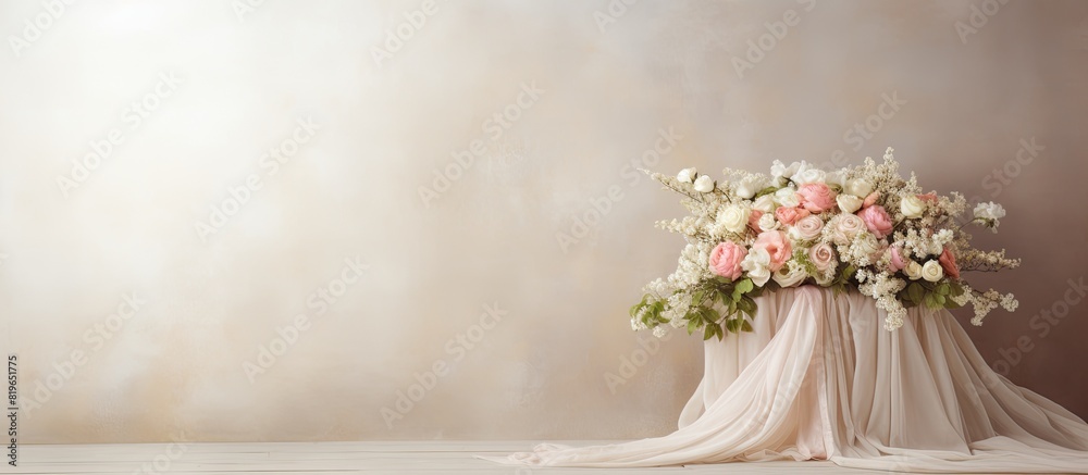 Lovely decorations enhancing the wedding atmosphere with a charming copy space image Lovely decorations enhancing the wedding atmosphere with a charming copy space image