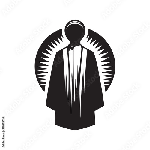 Minimalist Thobe Vector Silhouette: The Elegance and Cultural Heritage of Middle Eastern Men's Traditional Attire- Thobe Illustration - Thobe Vector Silhouette.