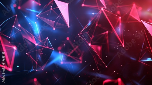 Glowing Triangles Abstract Background