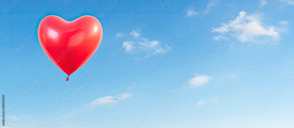 Balloon in the shape of a heart with copy space image