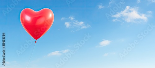 Balloon in the shape of a heart with copy space image