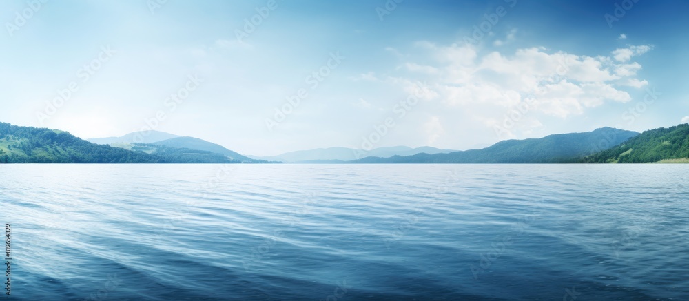 The gentle flow of water in the reservoir shown in the copy space image