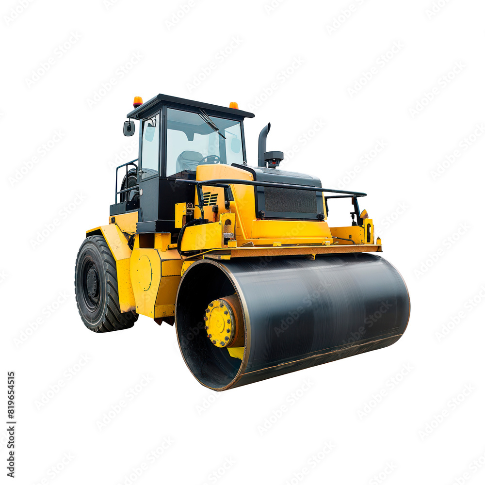Road roller. Isolated on transparent background. Road roller. Isolated on transparent background.