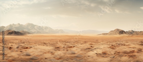 Desolate copy space image of arid desert terrain