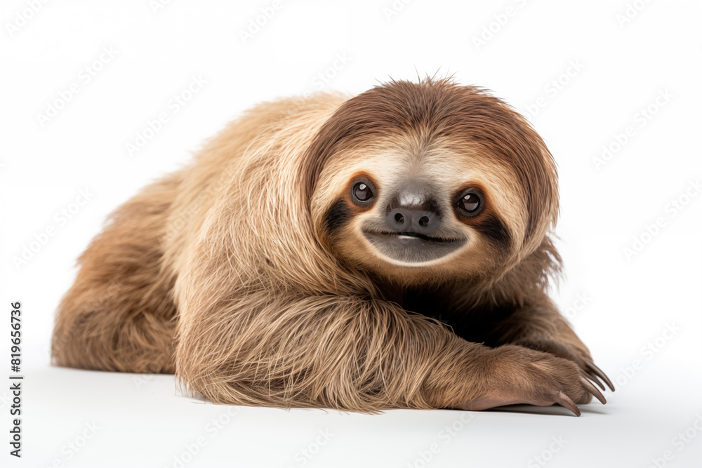 Naklejka premium Sloth over isolated white background. Animal