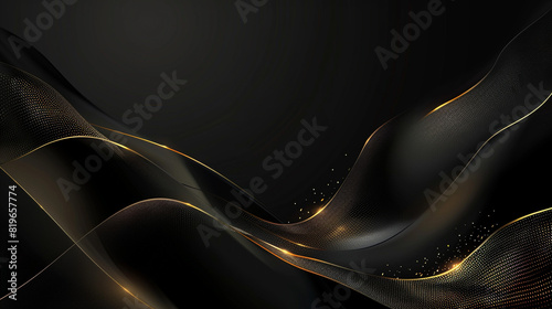 Black gold luxury background texture. Black gold background with darker surface. black gold background overlap dimension with futuristic background. 