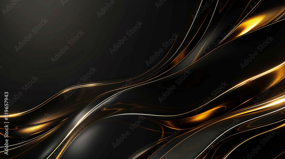 Abstract Black gold background with darker surface has a gold gradation