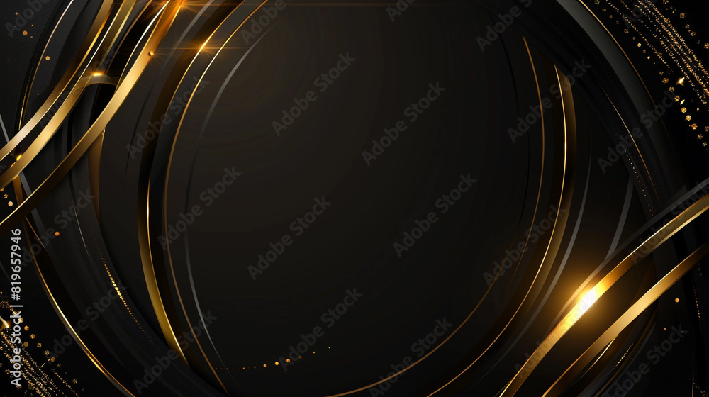 Abstract Black gold background with darker surface has a gold gradation