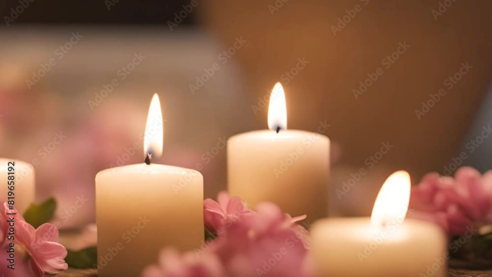 Aromatic candle on the table. Soy candles in a jar. Aromatherapy and relax in spa and home. Still life. Aromatic candle on the table. Soy candles in a jar. Aromatherapy and relax in spa and home. Still life.