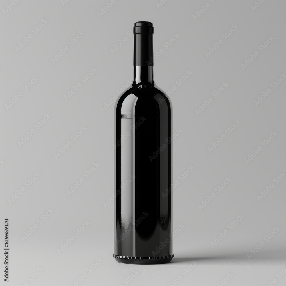 Red wine bottle and glass on white background Red wine bottle and glass on white background