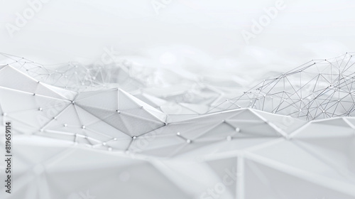 abstract white Connection digital data and big data concept futuristic network on background.
