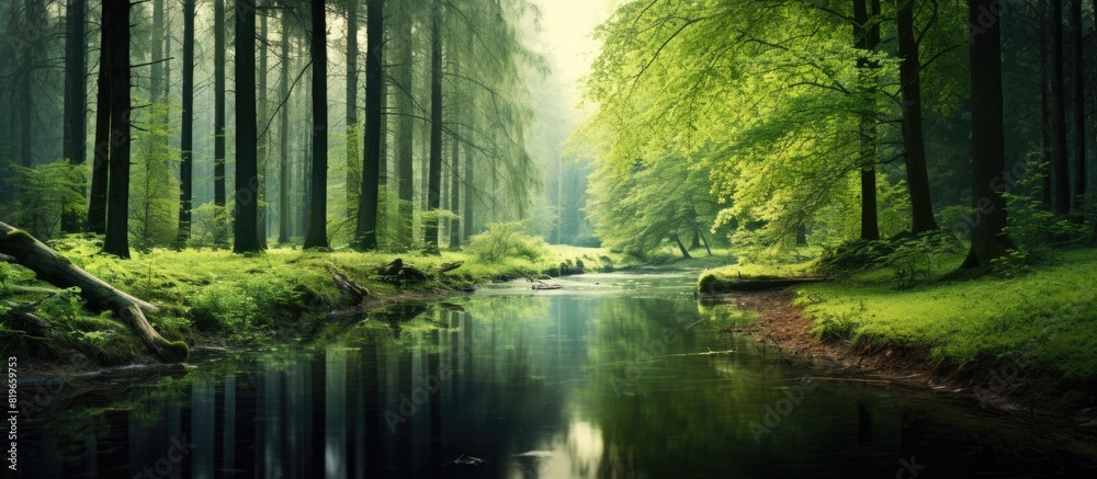 The magnificence of the forest captured in a serene copy space image The magnificence of the forest captured in a serene copy space image