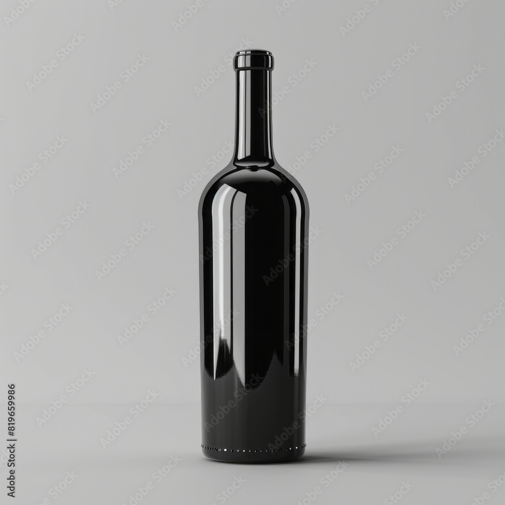 Red bottle with wine glass and bottle of wine Red bottle with wine glass and bottle of wine