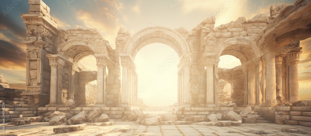 Fototapeta premium Ancient palace ruins with a majestic appearance in a copy space image