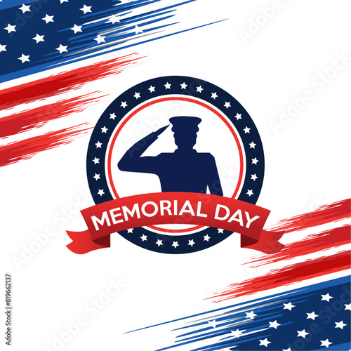 A Lively Vector Illustration: Honoring Memorial Day with Patriotism, Experience the allure of this captivating vector art that skillfully captures the essence of Memorial Day.