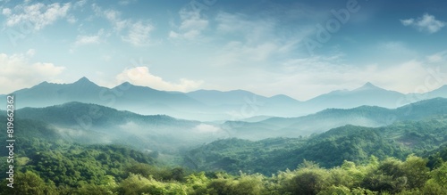 Scenic mountain vista in summer showcasing stunning natural beauty with a copy space image © Ilgun