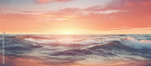 Sunset backdrop with rolling waves and copy space image