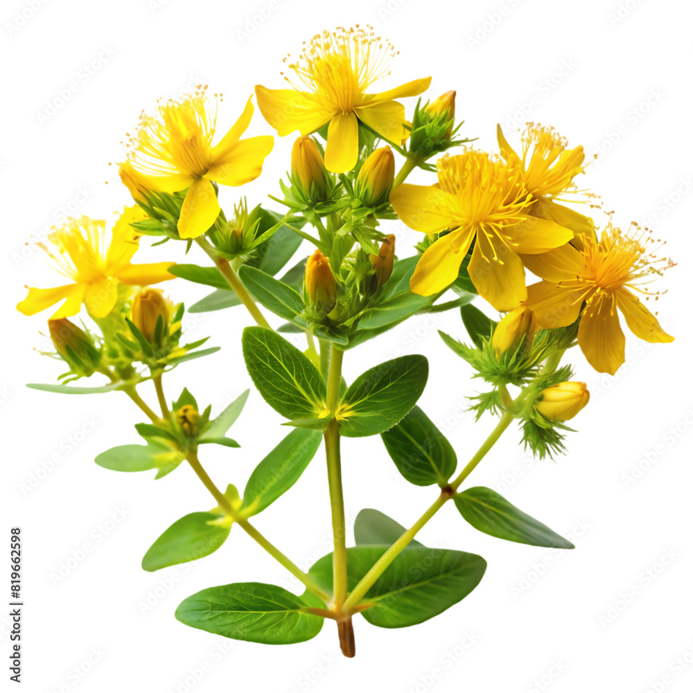 Fototapeta premium st john s wort plant on transparent background