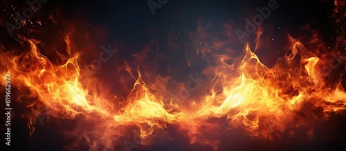 Image of a spark amidst flames with copy space