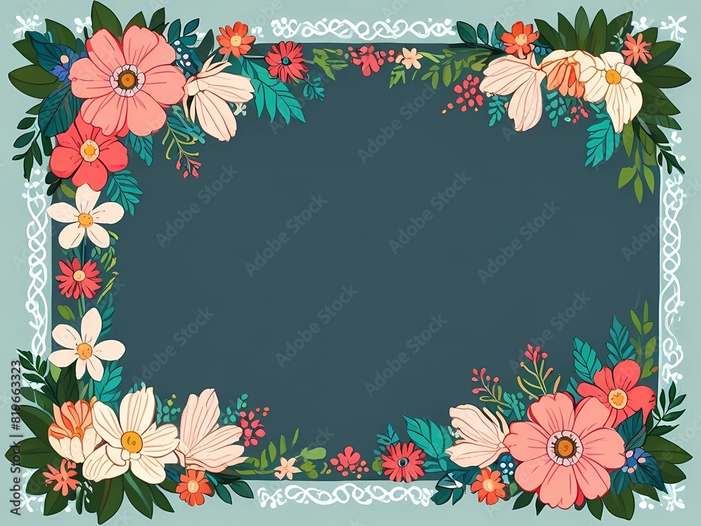 Flower frame totem design Flower frame totem design