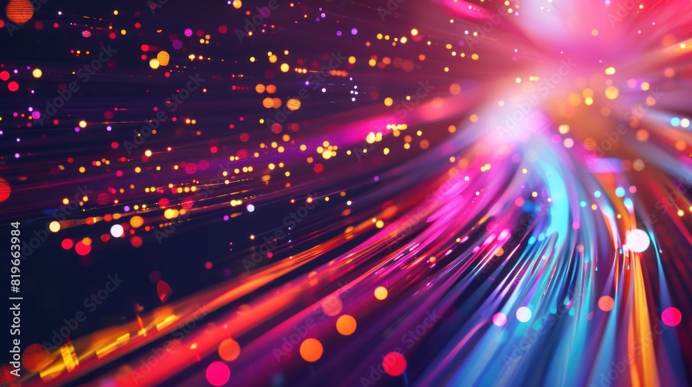 Obraz premium Light lines, fiber optics, speed lines, futuristic background. data transmission , high speed internet s