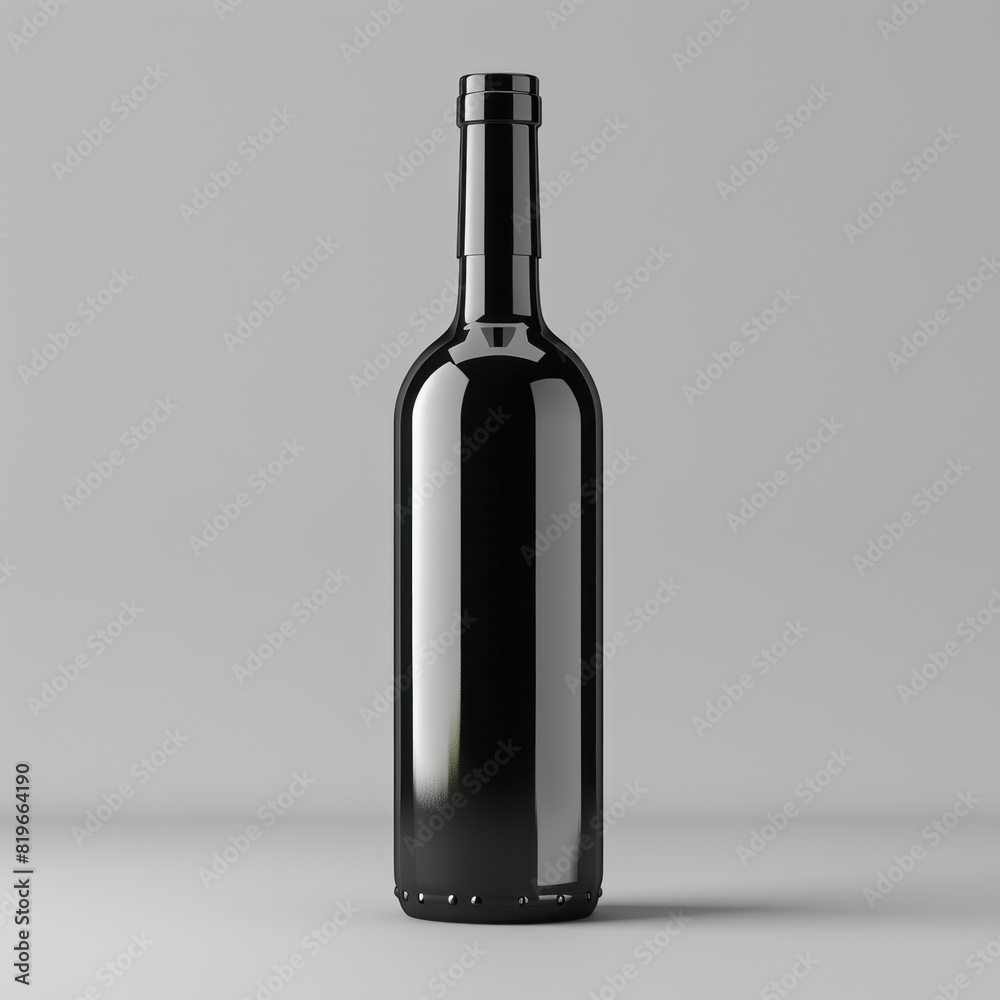 Image of a bottle of wine with a glass Image of a bottle of wine with a glass