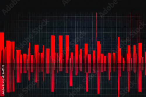 graph on red lose, bankrupt 