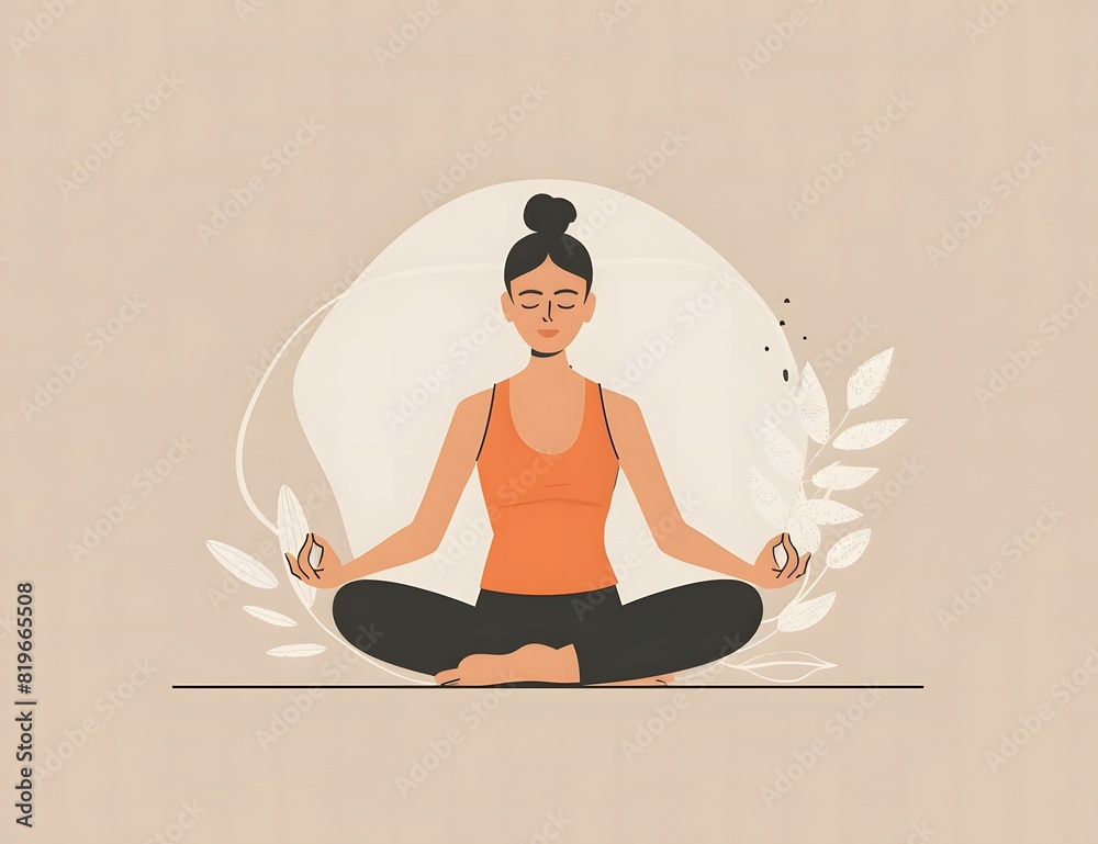 Illustration of Woman in a yoga pose,international yoga day