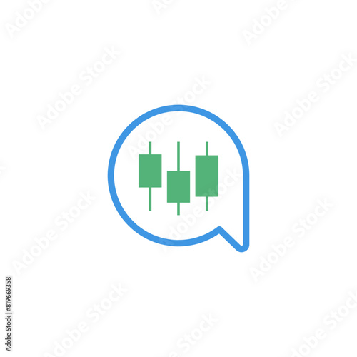 logo Trade Chat Bubble financial growth logo design icon element suitable for trading businesses