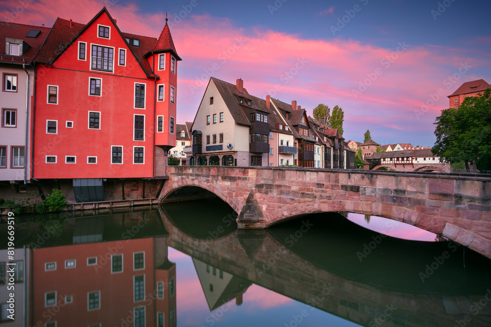 Nuremberg, Germany. Cityscape image of old town Nuremberg, Germany at spring sunrise.