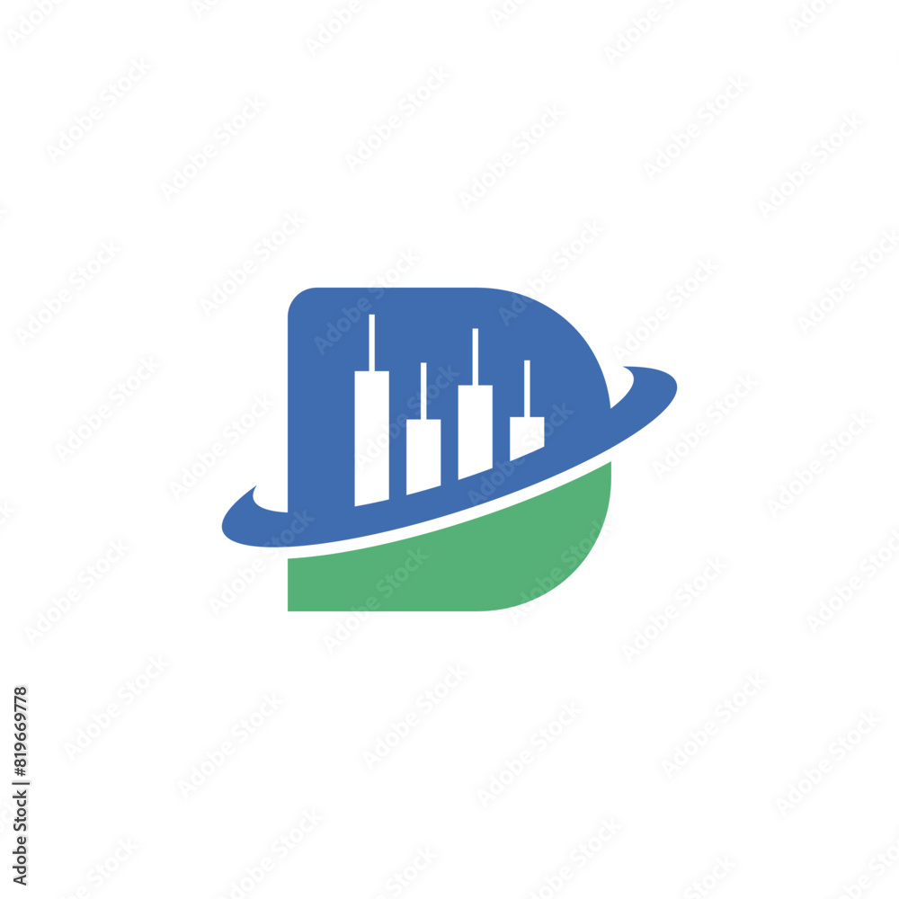 logo Letter D Trade financial growth logo design icon element suitable for trading businesses logo Letter D Trade financial growth logo design icon element suitable for trading businesses